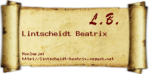 Lintscheidt Beatrix névjegykártya